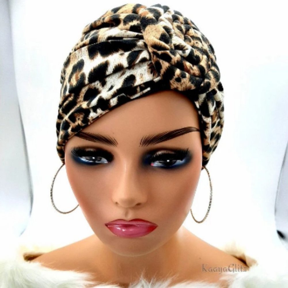 Turban Hat for women Beanie Knotted Flower Pre tied turbans head wraps scarf
